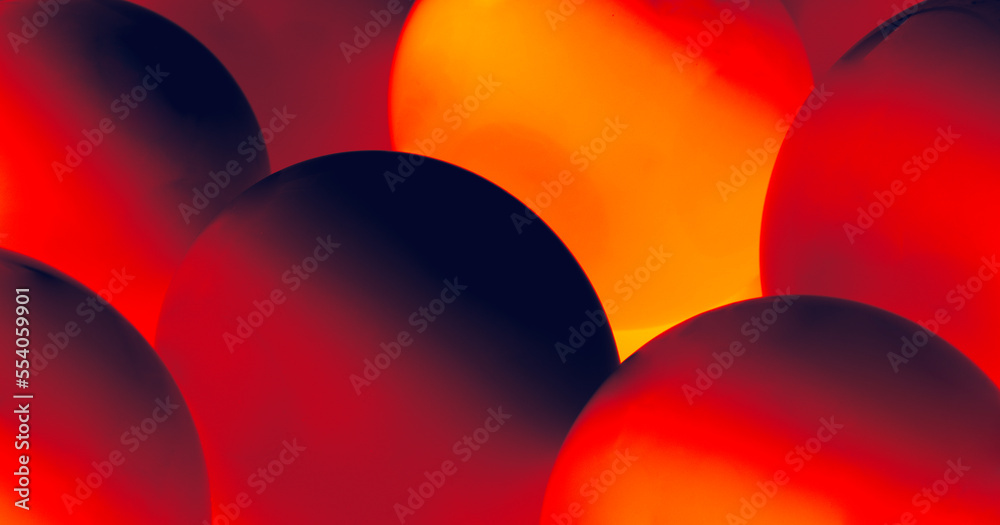 Poster Abstract balloon pattern background in orange gradient color