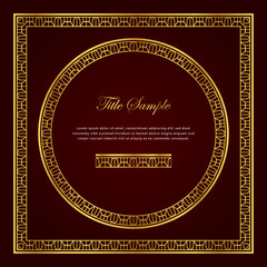 Luxury golden square and round frame set