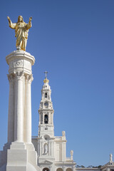 Fatima church and Christ statue