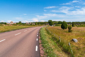Road in the countryside. Bomarsund, Åland Islands. Finland