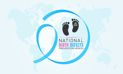 National Birth Defects Prevention Month Is Observed Every Year In January. Birth Defects Awareness Month, Vector Template For Banner, Greeting Card, Poster With Background. Vector Illustration.