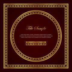 Luxury golden square and round frame set