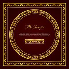 Luxury golden square and round frame set