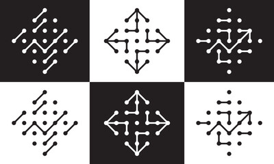 up with tech logo design. concept arrow digital connect icon vector illustration.