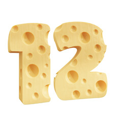 Number 12, Number twelve cheese icon design.