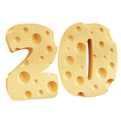 Number 20, Number twenty cheese icon design.