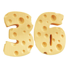 Number 36, Number thirty six cheese icon design.