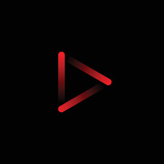 Video play button logo gradient isolated on black background vector design