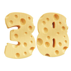 Number 38, Number thirty eight cheese icon design.