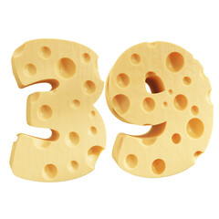 Number 39, Number thirty nine cheese icon design.