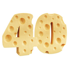 Number 40, Number forty cheese icon design.