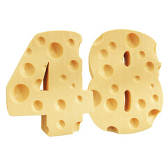 Number 48, Number forty eight cheese icon design.