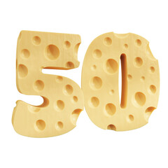 Number 50, Number fifty cheese icon design.