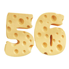 Number 56, Number fifty six cheese icon design.
