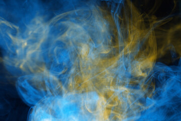 Blue steam on a black background.