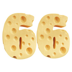 Number 66, Number sixty six cheese icon design.