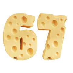 Number 67, Number sixty seven cheese icon design.