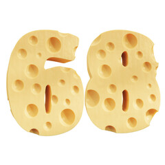 Number 68, Number sixty eight cheese icon design.