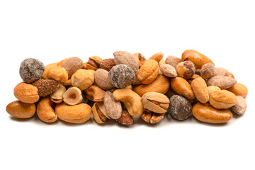 A group of almonds, pistachios, walnuts, macadamia, cashews.