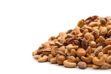 A group of almonds, pistachios, walnuts, macadamia, cashews.