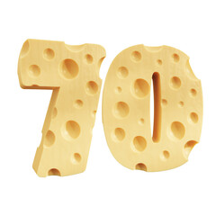 Number 70, Number seventy cheese icon design.