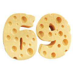 Number 69, Number sixty nine cheese icon design.