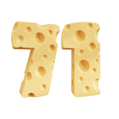 Number 71, Number seventy one cheese icon design.