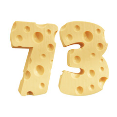 Number 73, Number seventy three cheese icon design.