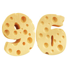 Number 96, Number ninety six cheese icon design.