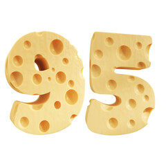 Number 95, Number ninety five cheese icon design.