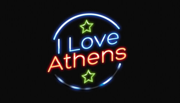 I Love Athens neon sign
