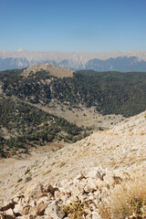 The panorama from Tahtali mountain, Antalya provence, Turkey