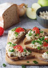 Vorschmack sandwiches - typical Jewish dish