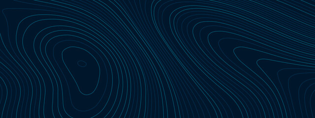 The stylized blue abstract topographic map with lines and circles background.  Abstract topographic contours map background. Topographic map patterns, topography line map.