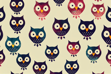 owl Seamless pattern design