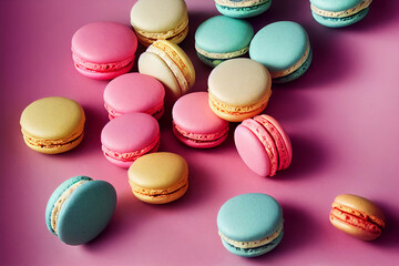 Obraz premium falling stack of macarons , soft and natural color