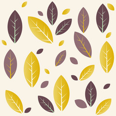 Fototapeta premium Seamless pattern autumn leaves on beige background. Pattern for fabric, wallpaper. 