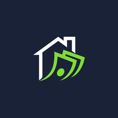 abstract home money logo vector