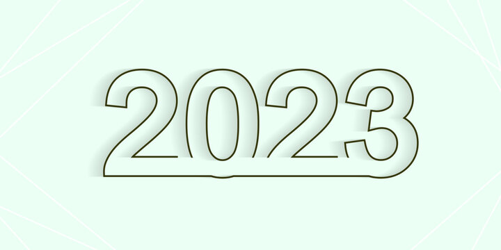 2023 text in line style for new year