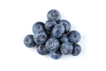 Blueberries on white background