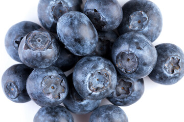 Blueberries on white background