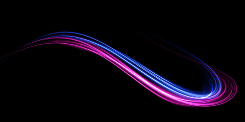Abstract light lines of movement and speed with white color glitters. Light everyday glowing effect. semicircular wave, light trail curve swirl, car headlights, incandescent optical fiber png.