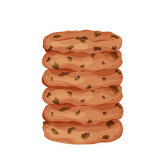 stack of oatmeal cookies, homemade cookies, cookies with chocolate, chocolate chips 