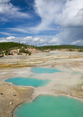 Collodidal Pool at the Porcelain Basin of Norris Geyser Basin in Yellowstone National Park, Wyoming