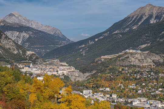 Briancon as seen from Puy-Siant-Andre, Hates-Alpes department, France