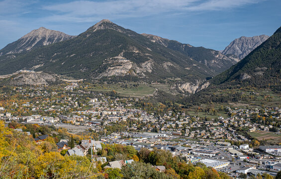 Briancon as seen from Puy-Siant-Andre, Hates-Alpes department, France