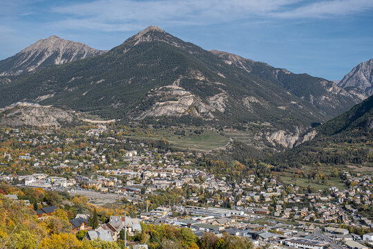 Briancon as seen from Puy-Siant-Andre, Hates-Alpes department, France