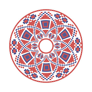 recommend clip art: Round frame cross-stitch motifs folk embroidery