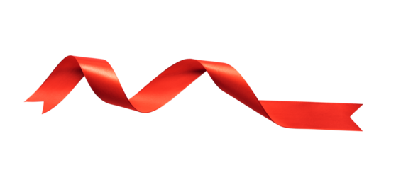 Red curl ribbon isolated for gift and luxury ornament