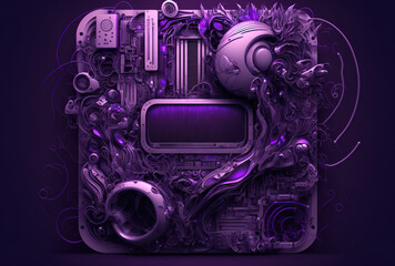 purple background with technology. Generative AI